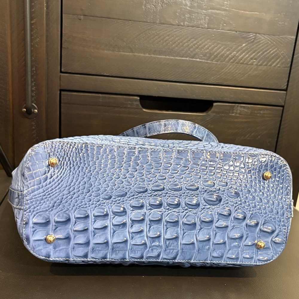 Brahmin Blue Croc-Embossed Tote - Picture 6 of 11